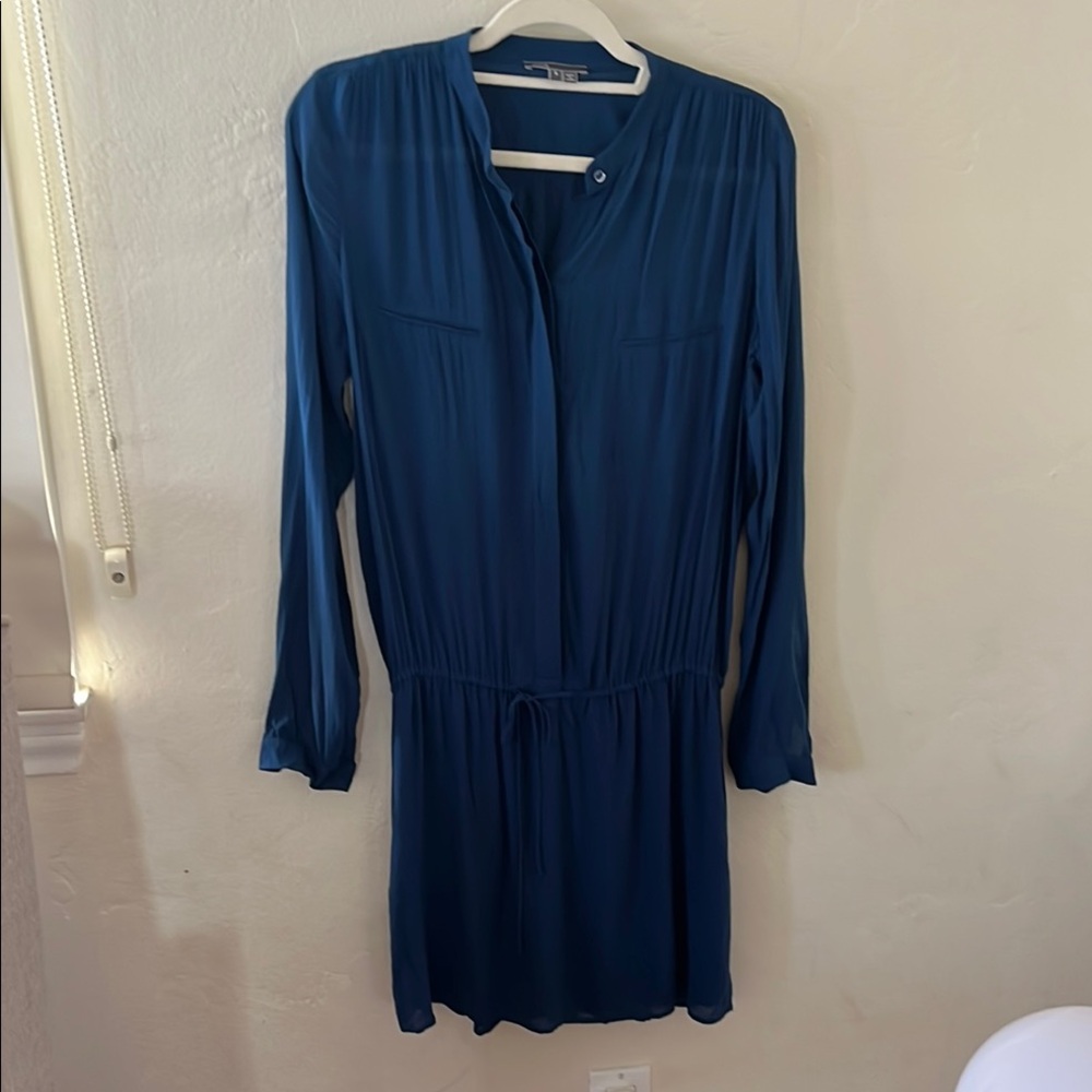 Vince Blue Drawstring Waist Women's Dress